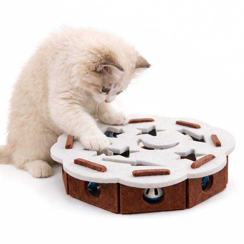Interactive Cat Toys | Cat Puzzle Toy with Soft Tunnels & Hidden Openings | Engaging Playtime for Indoor Cats