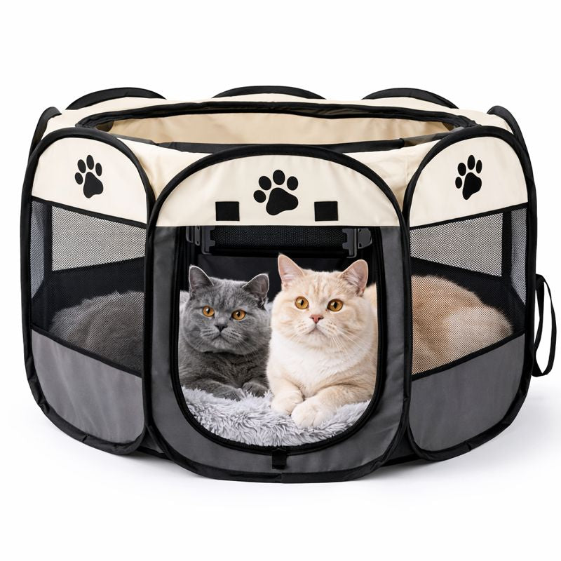 Pet Haven | Dog Playpen with Breathable Mesh Panels | Portable Indoor & Outdoor Secure Space for Pets