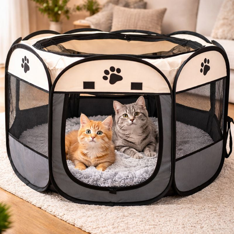 Pet Haven | Dog Playpen with Breathable Mesh Panels | Portable Indoor & Outdoor Secure Space for Pets