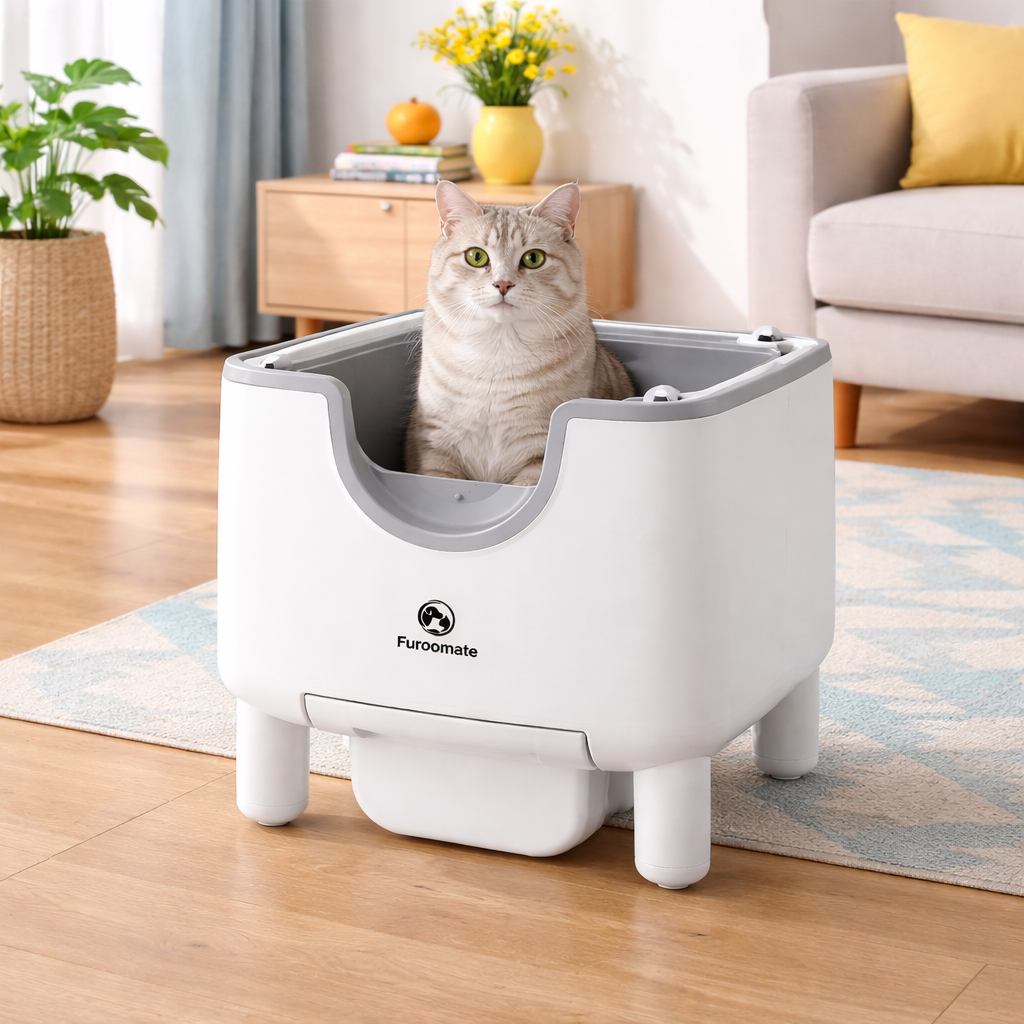 Smart Cat Litter Box | Automatic Self-Cleaning with Odor Control | Spacious Open-Top Design for Stress-Free Use
