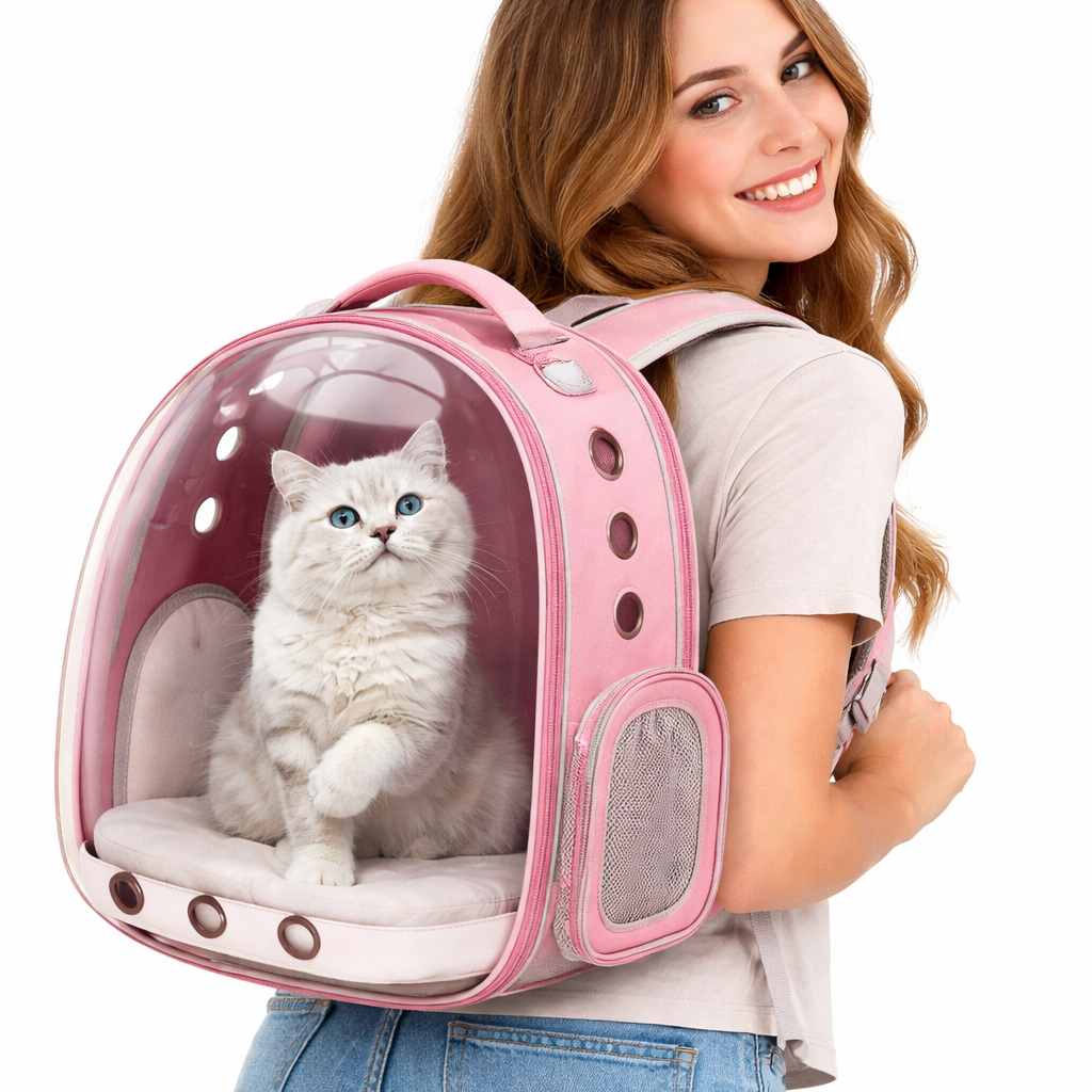 Travel Buddy | Soft Cat Carrier Backpack with Ventilation Mesh | Comfortable Pet Travel Solution for Safe Adventures